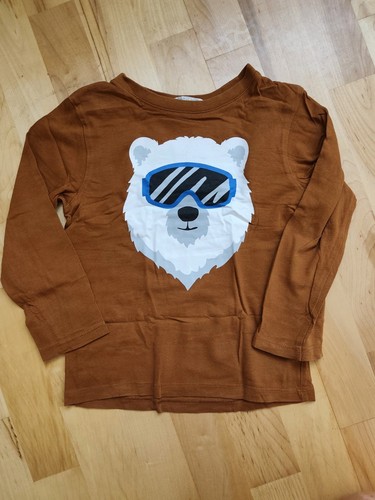 Braunes longsleeve mit - braunes, eisbär