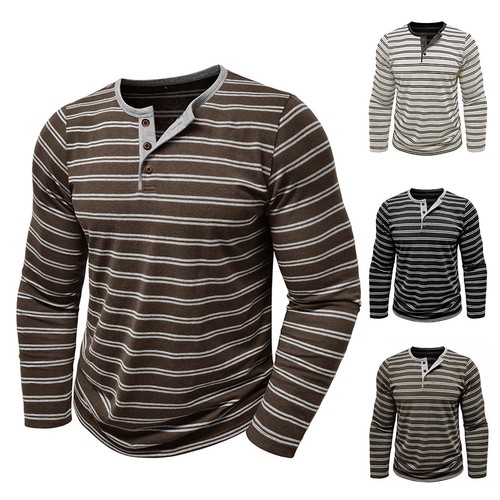 Herren langarmhemd henley - herren,