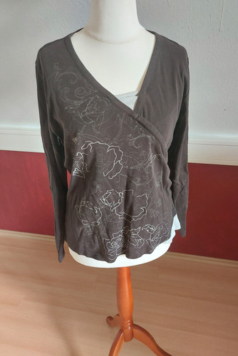Damen longsleeve shirt braun - shirt,